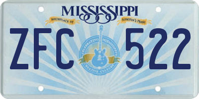 MS license plate ZFC522