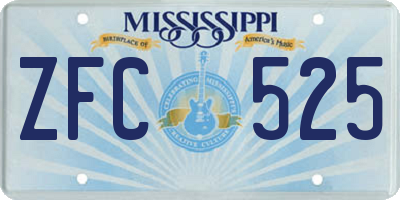 MS license plate ZFC525
