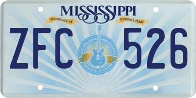 MS license plate ZFC526