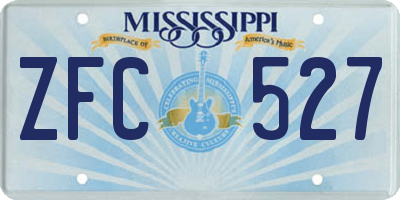MS license plate ZFC527