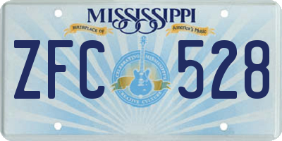 MS license plate ZFC528