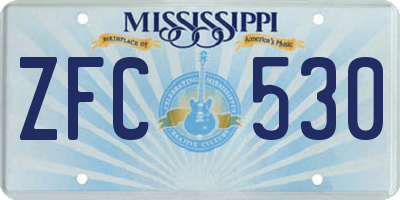 MS license plate ZFC530
