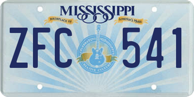 MS license plate ZFC541