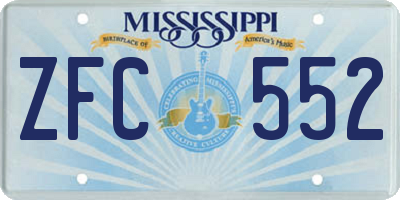MS license plate ZFC552