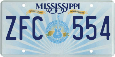 MS license plate ZFC554