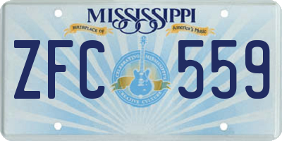 MS license plate ZFC559