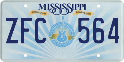 MS license plate ZFC564