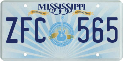 MS license plate ZFC565