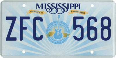 MS license plate ZFC568