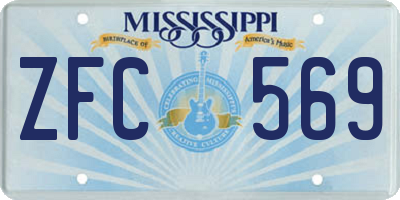 MS license plate ZFC569
