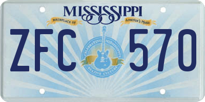 MS license plate ZFC570