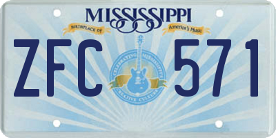MS license plate ZFC571