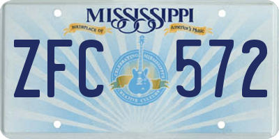 MS license plate ZFC572