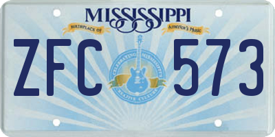 MS license plate ZFC573