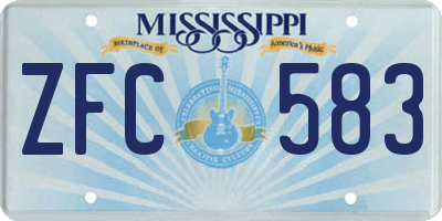 MS license plate ZFC583