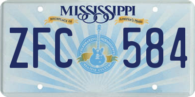 MS license plate ZFC584