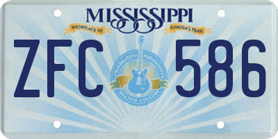 MS license plate ZFC586