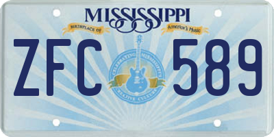 MS license plate ZFC589