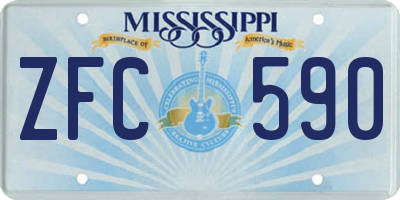 MS license plate ZFC590
