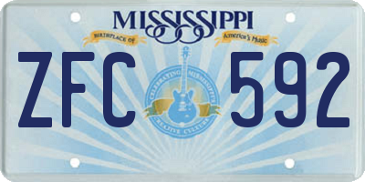 MS license plate ZFC592