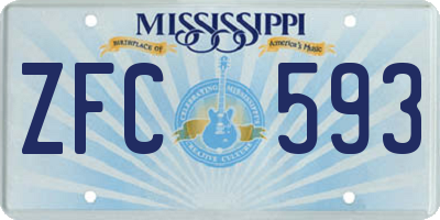 MS license plate ZFC593