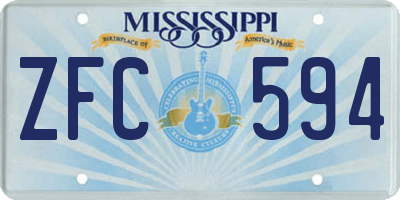 MS license plate ZFC594