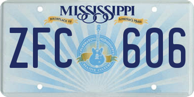 MS license plate ZFC606