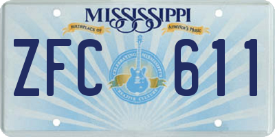 MS license plate ZFC611