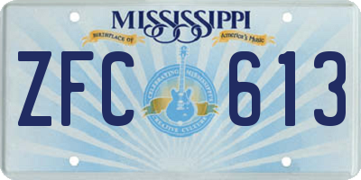 MS license plate ZFC613