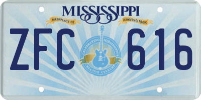 MS license plate ZFC616