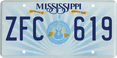 MS license plate ZFC619
