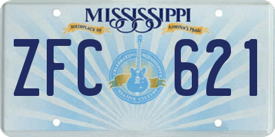 MS license plate ZFC621