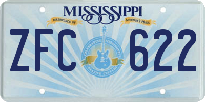 MS license plate ZFC622
