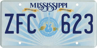 MS license plate ZFC623