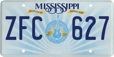 MS license plate ZFC627