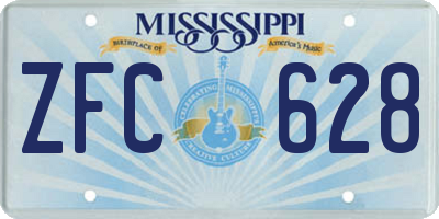 MS license plate ZFC628