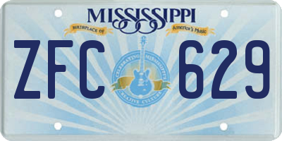MS license plate ZFC629