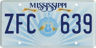 MS license plate ZFC639