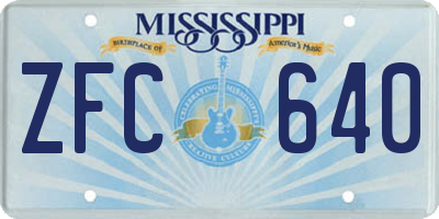 MS license plate ZFC640