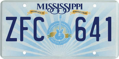 MS license plate ZFC641