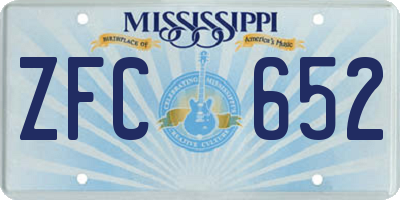 MS license plate ZFC652