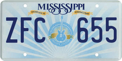 MS license plate ZFC655