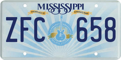 MS license plate ZFC658