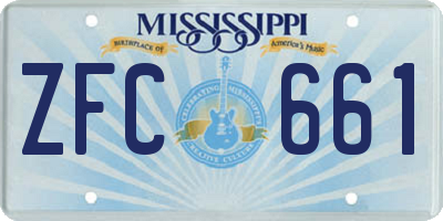 MS license plate ZFC661