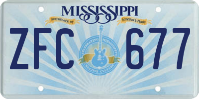 MS license plate ZFC677