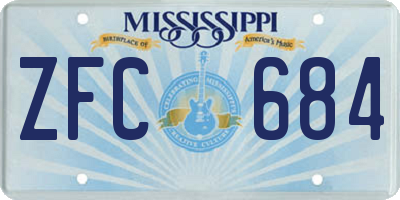 MS license plate ZFC684