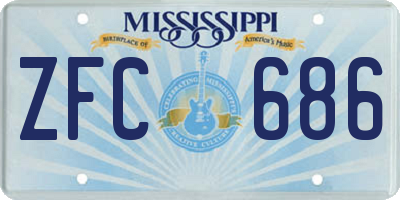 MS license plate ZFC686