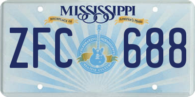 MS license plate ZFC688