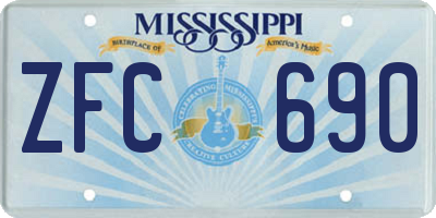 MS license plate ZFC690