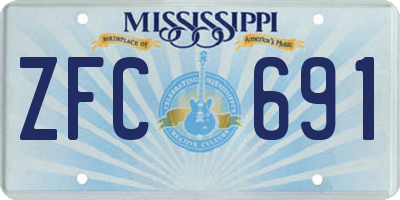 MS license plate ZFC691